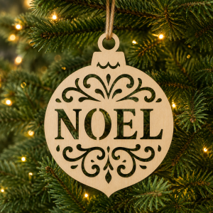 Décoration de Noël en bois - Boule NOEL à suspendre